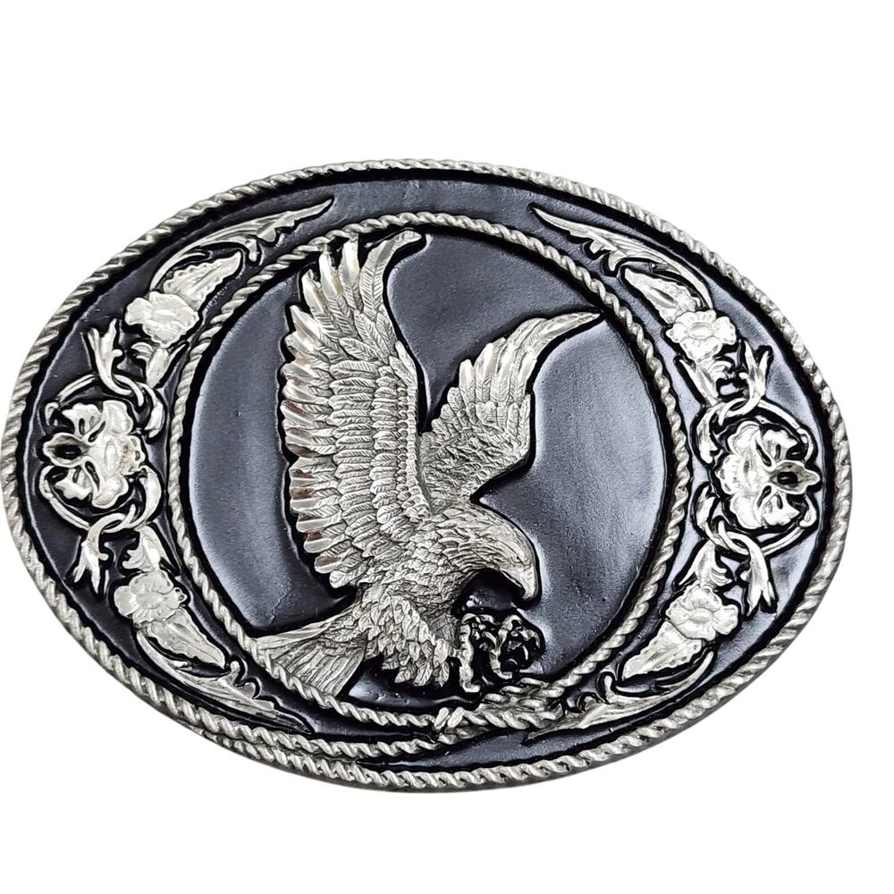 Flying Eagle Belt Buckle G-5 1991 Pewter Oregon USA Siskiyou Buckle Co. Inc Vtg